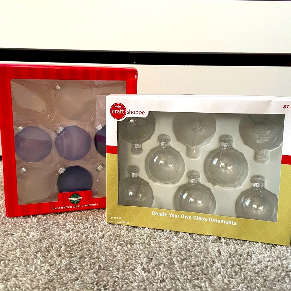 DIY Glass Bulb Christmas Ornaments (Mixed Lot of 13)